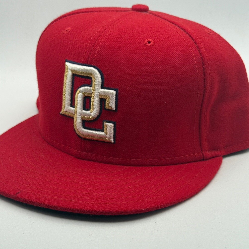 New Era 59FIFTY MLB Washington Nationals Red Fitted Hat Size 7 1/2 DC Logo